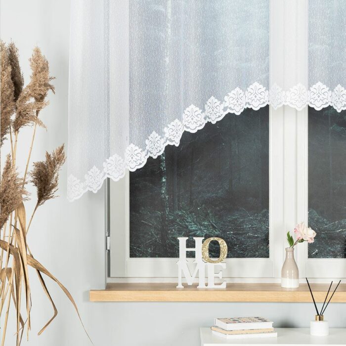 ŻAKLINA Firanka żakardowa gotowa, szerokość 250 x wysokość 130cm, kolor 001 biały - obrazek 5