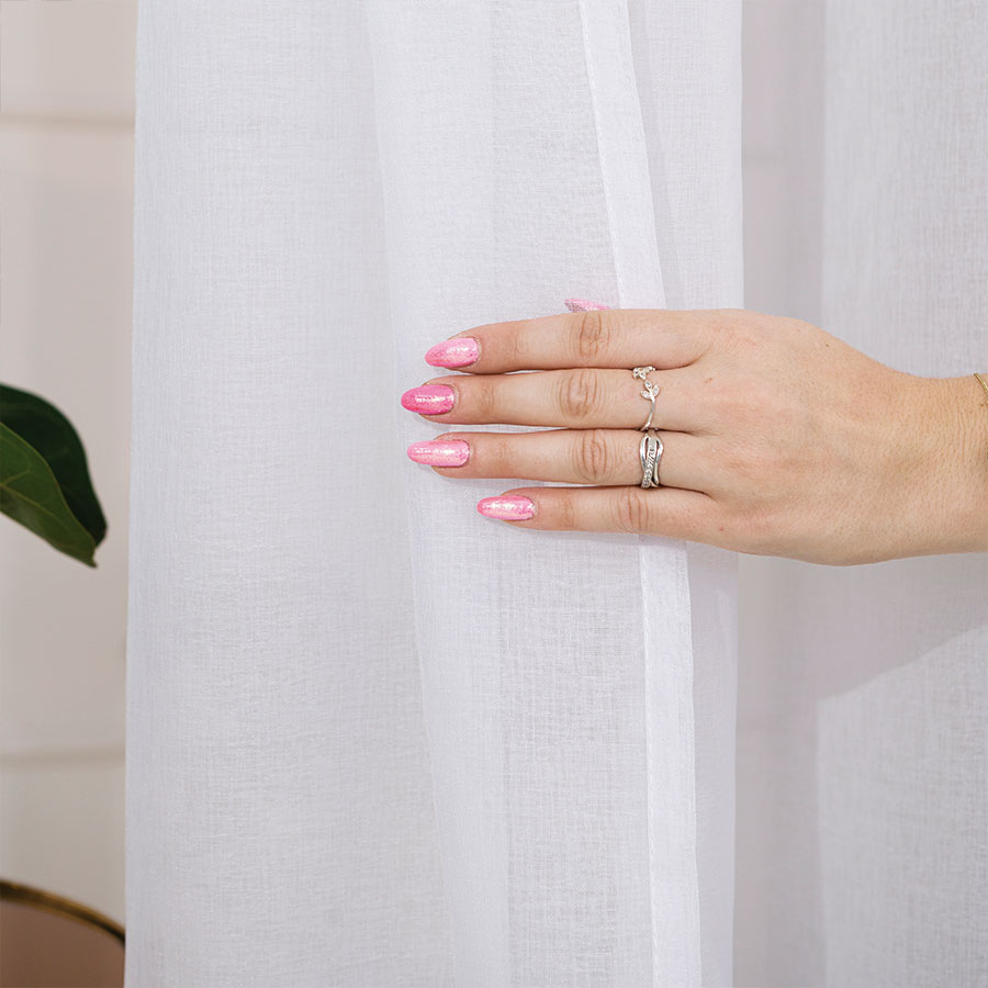 ETAMINA Firana gotowa na srebrnych przelotkach, szerokość 140 x wysokość 250cm, kolor 001 biały - obrazek 5