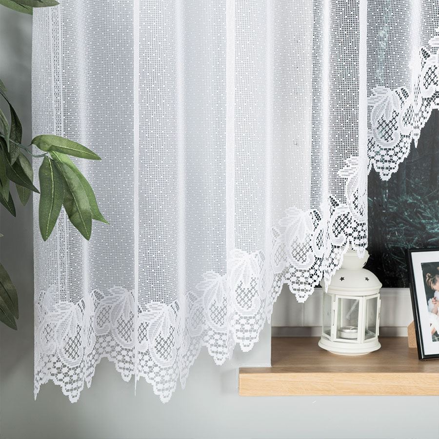 ELŻBIETA Firanka żakardowa gotowa, 530x160 kolor 001 biały - obrazek 2