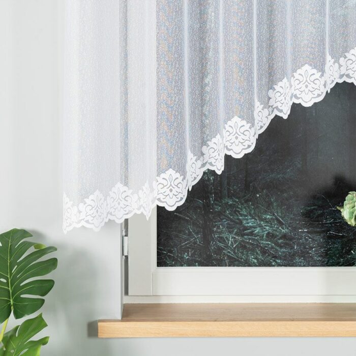 ŻAKLINA Firanka żakardowa gotowa, szerokość 300 x wysokość 140cm, kolor 001 biały - obrazek 2