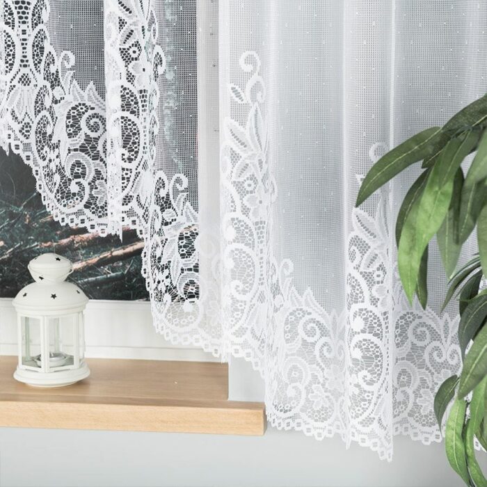 BERENIKA Firanka żakardowa gotowa, szerokość 530 x wysokość 160cm, kolor 001 biały - obrazek 2