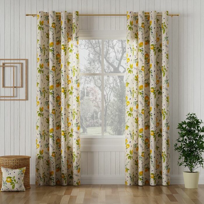Materiał na zasłony tkanina zasłonowa dekoracyjna 140 cm CYTRYNY - obrazek 2