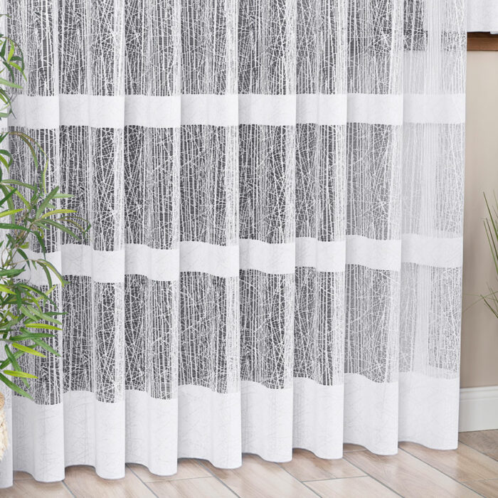 WIKTORIA Firanka żakardowa gotowa na prosto, szerokość 300 x wysokość 250cm, kolor 001 biały - obrazek 3