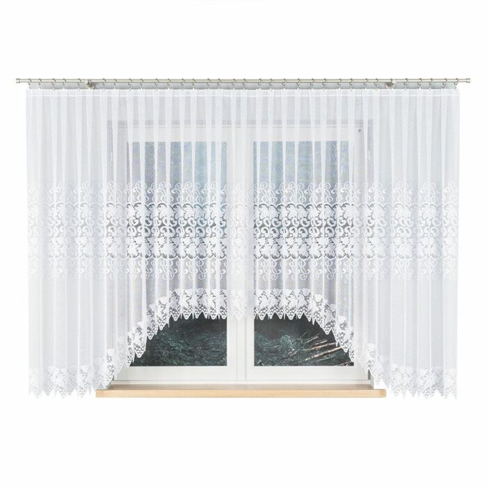 HERNANI Firanka żakardowa gotowa, szerokość 510 x wysokość 160cm, kolor 001 biały - obrazek 6