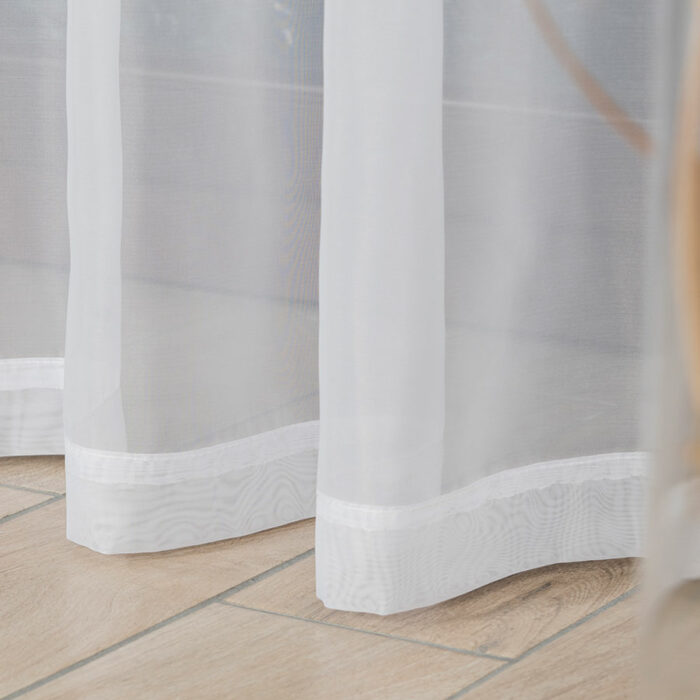 WOAL Firana gotowa na taśmie, szerokość 140 x wysokość 230cm, kolor 001 biały - obrazek 4