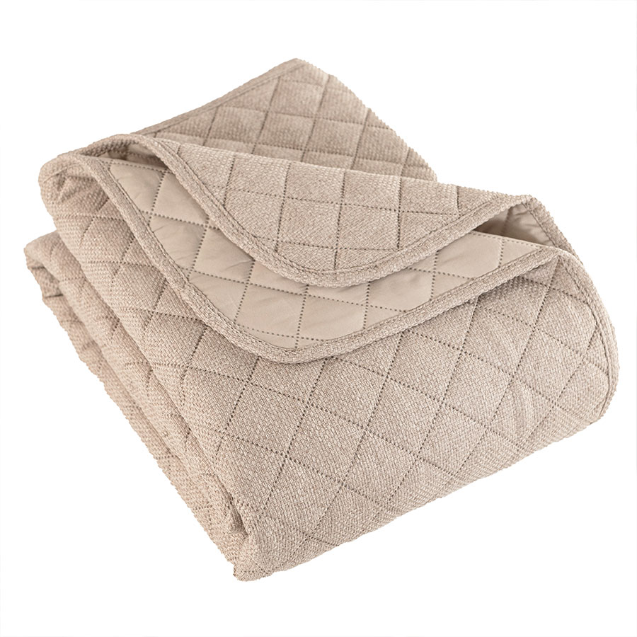 Narzuta na łóżko 170×210 pikowana ciemny beż Molly - obrazek 3