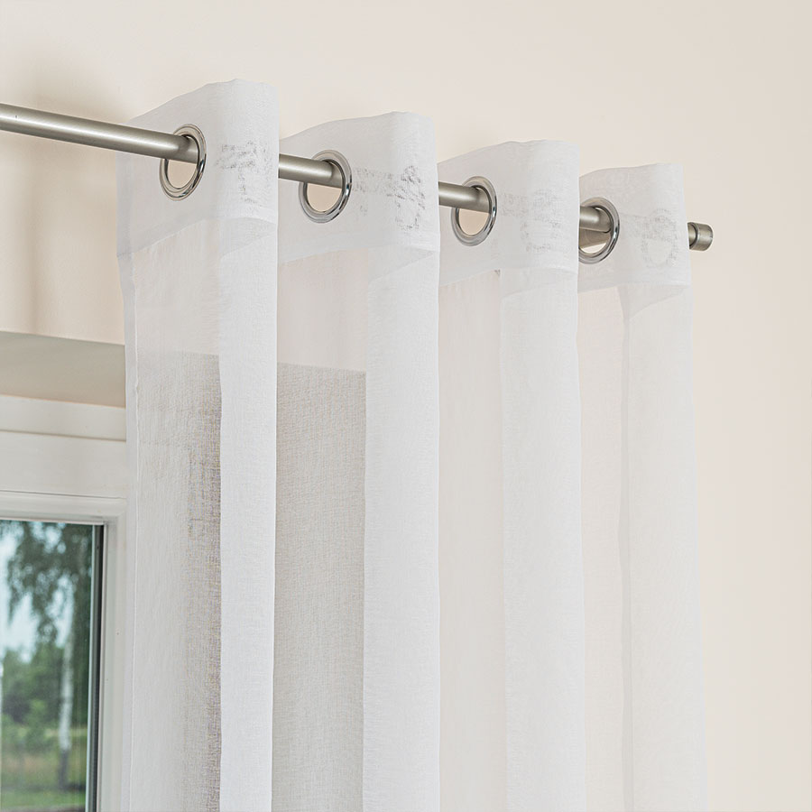 ETAMINA Firana gotowa na srebrnych przelotkach, szerokość 140 x wysokość 250cm, kolor 001 biały - obrazek 3