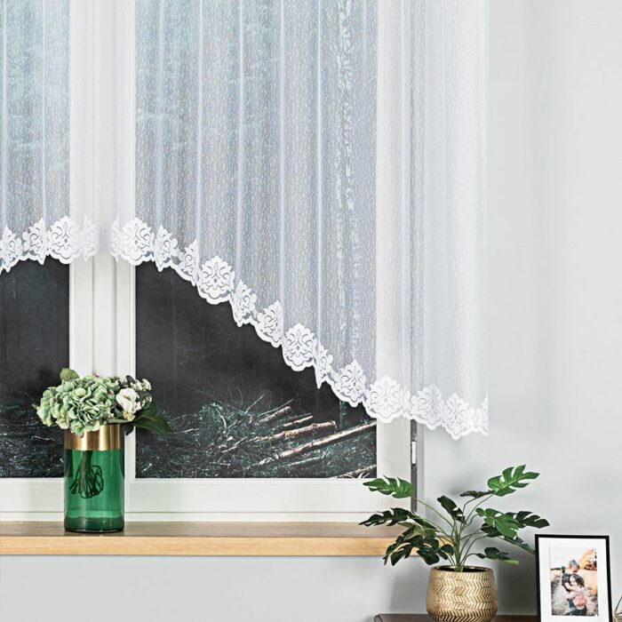 ŻAKLINA Firanka żakardowa gotowa, szerokość 300 x wysokość 140cm, kolor 001 biały - obrazek 5