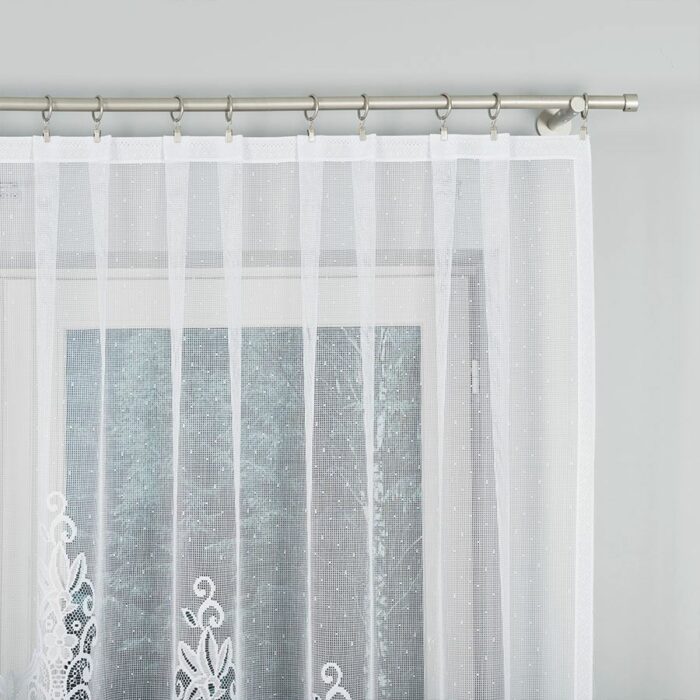 BERENIKA Firanka żakardowa gotowa, szerokość 330 x wysokośc 130cm, kolor 001 biały - obrazek 3