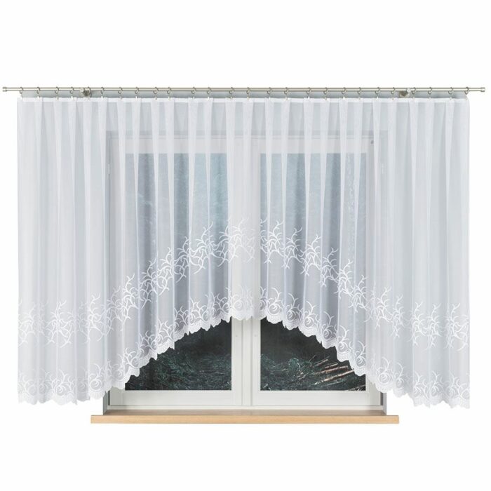 BAKARO Firanka żakardowa gotowa, szerokość 520 x wysokość 160cm, kolor 001 biały - obrazek 5
