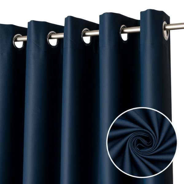 Zasłona zaciemniająca blackout na przelotkach 140x250 cm DONA granatowa - aksamitna, matowa