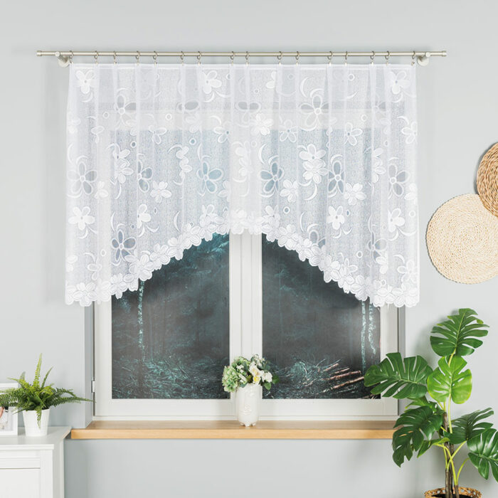 RENATA Firanka żakardowa gotowa, szerokość 250 x wysokość 110cm, kolor 001 biały - obrazek 2