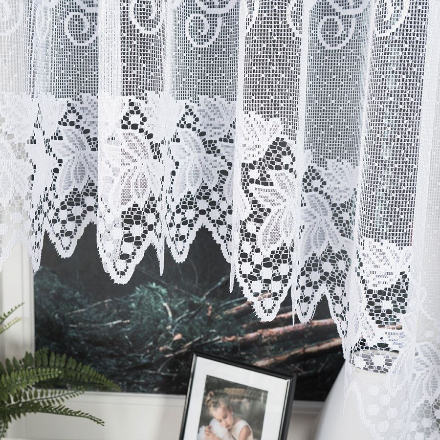 HERNANI Firanka żakardowa gotowa, 600x160 kolor 001 biały - obrazek 5