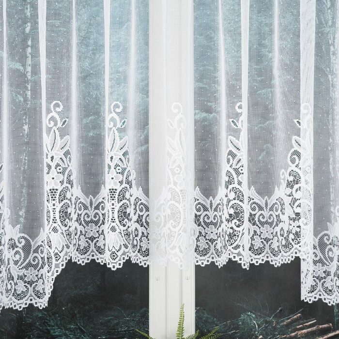 BERENIKA Firanka żakardowa gotowa, szerokość 530 x wysokość 160cm, kolor 001 biały - obrazek 3