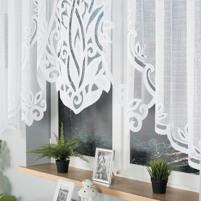 POLA Firanka żakardowa gotowa, szerokość 300 x wysokość 140cm, kolor 001 biały - obrazek 4