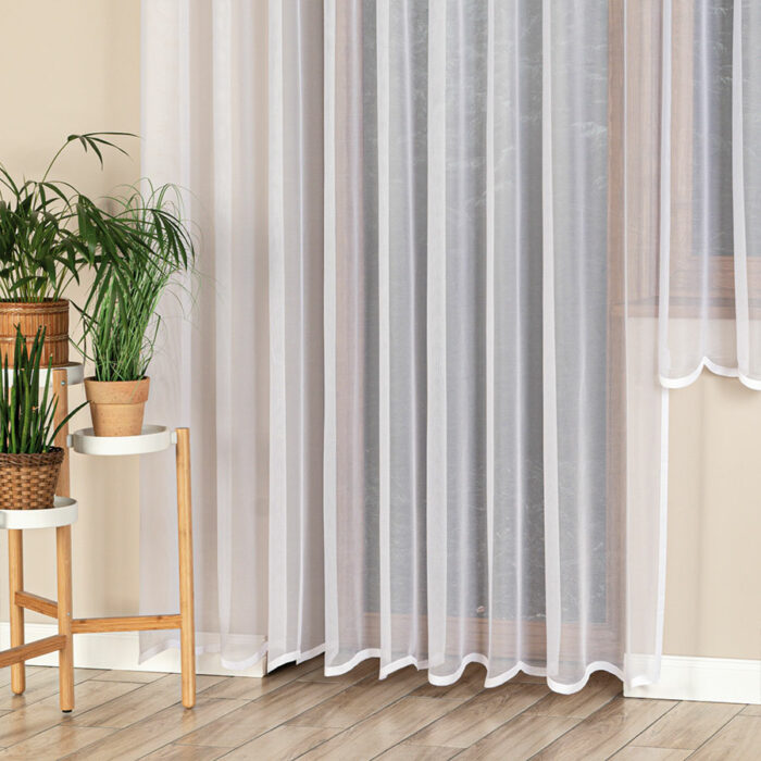 ELZA Firanka żakardowa gotowa, szerokość 300 x wysokość 240cm, kolor 001 biały - obrazek 6