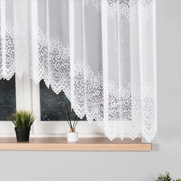 VIOLETTA Firanka żakardowa gotowa, szerokość 300 x wysokość 160cm, kolor 001 biały - obrazek 5