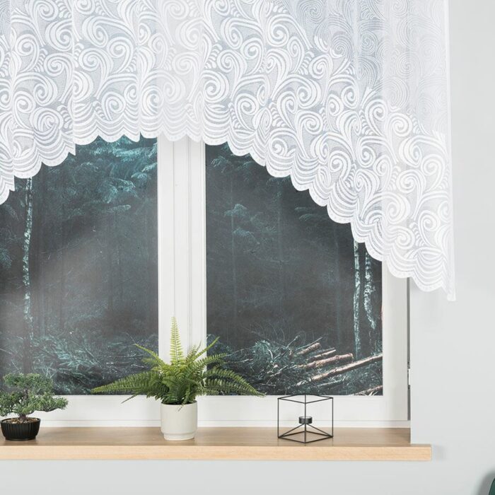 KINGA Firanka żakardowa gotowa, szerokość 250 x wysokość 120cm, kolor 001 biały - obrazek 4