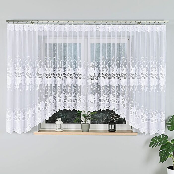Firanka żakardowa gotowa 540 x 160 cm biała Kasjana - obrazek 3
