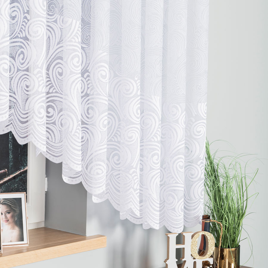 KINGA Firanka żakardowa gotowa, szerokość 500 x wysokość 160cm, kolor 001 biały - obrazek 4