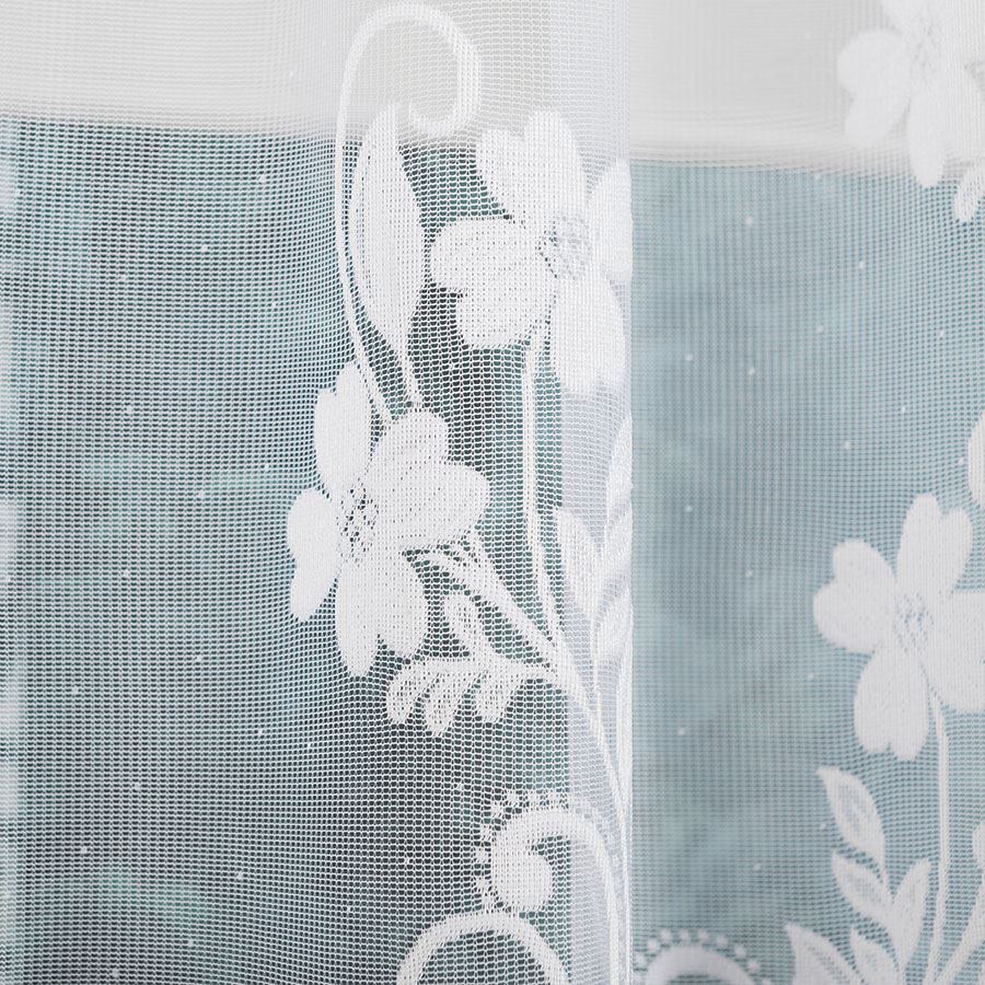 LUDWIKA Firanka żakardowa gotowa, 300x180 kolor 001 biały - obrazek 7