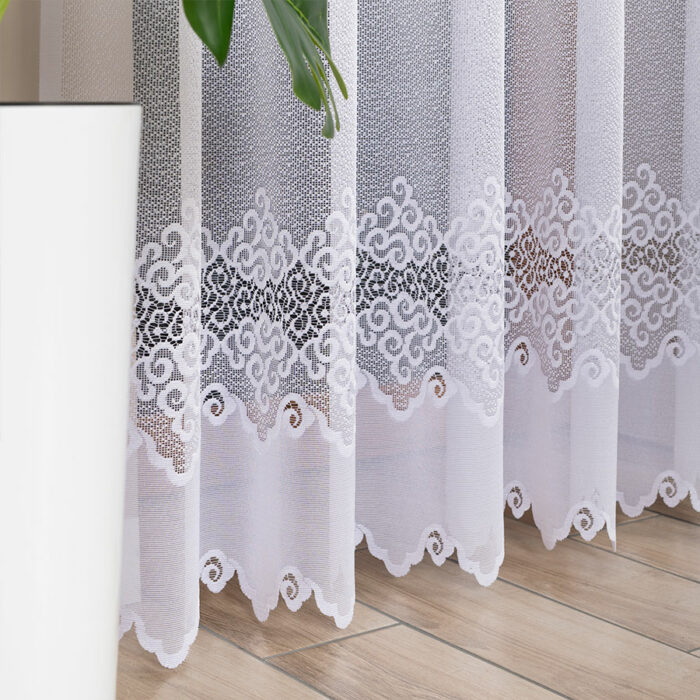 MODESTA Firanka żakardowa gotowa, szerokość 200 x wysokość 250cm, kolor 001 biały - obrazek 4