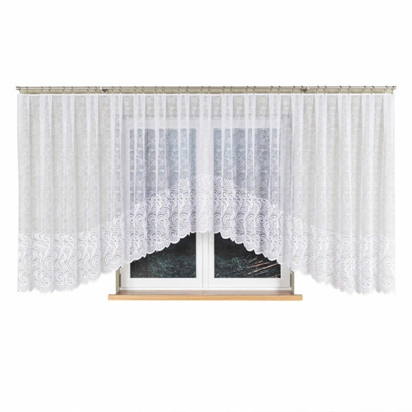 KINGA Firanka żakardowa gotowa, szerokość 600 x wysokość 160cm, kolor 001 biały