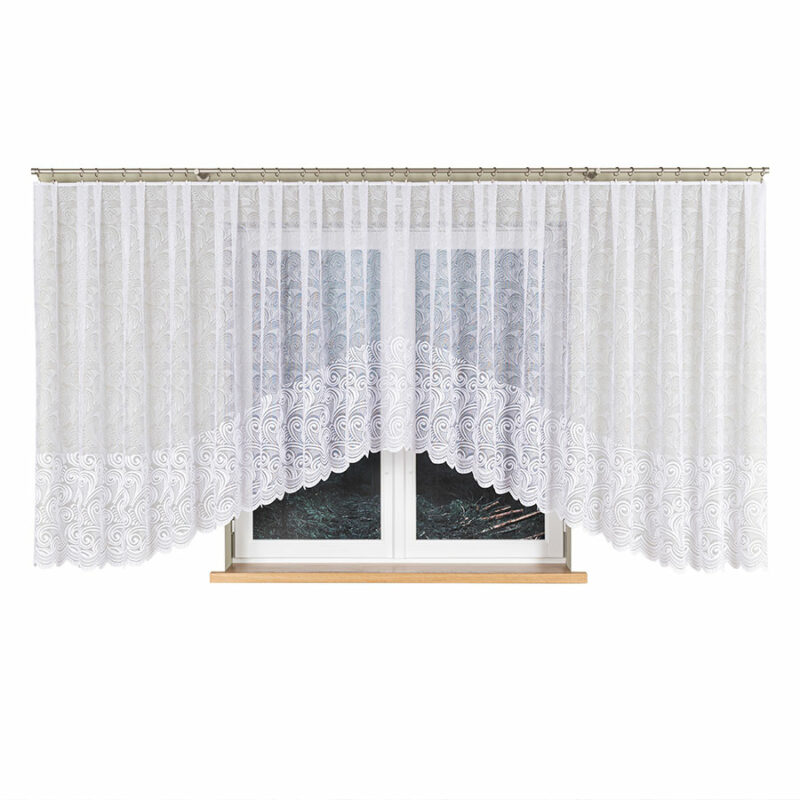 KINGA Firanka żakardowa gotowa, szerokość 600 x wysokość 160cm, kolor 001 biały