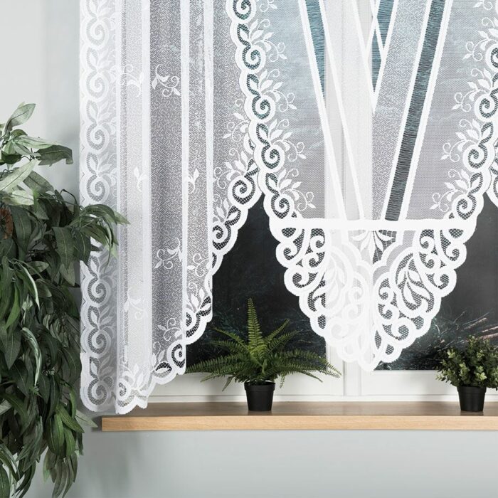 Firanka żakardowa gotowa 250 x 160 cm biała ROZALIA - obrazek 7