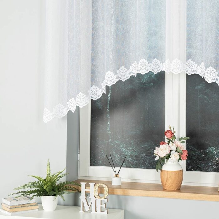 ŻAKLINA Firanka żakardowa gotowa, szerokość 250 x wysokość 120cm, kolor 001 biały - obrazek 4
