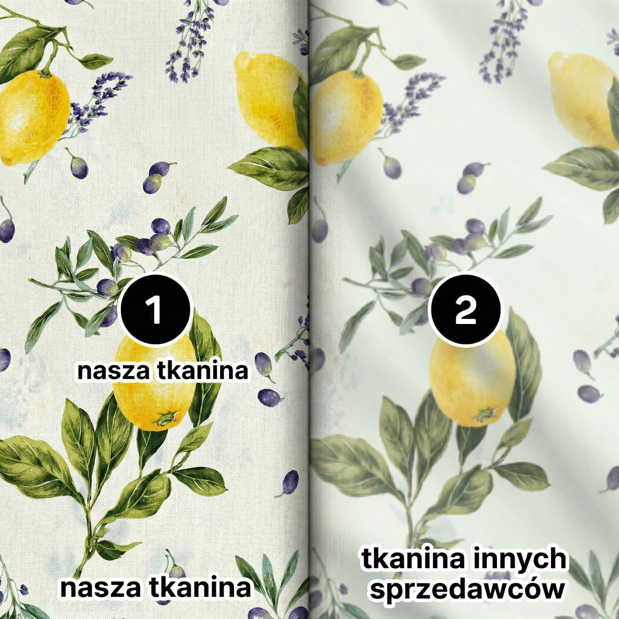 Tkanina zasłonowa bawełniana - materiał na zasłony CYTRYNY szerokość 140 cm - na metry - obrazek 10