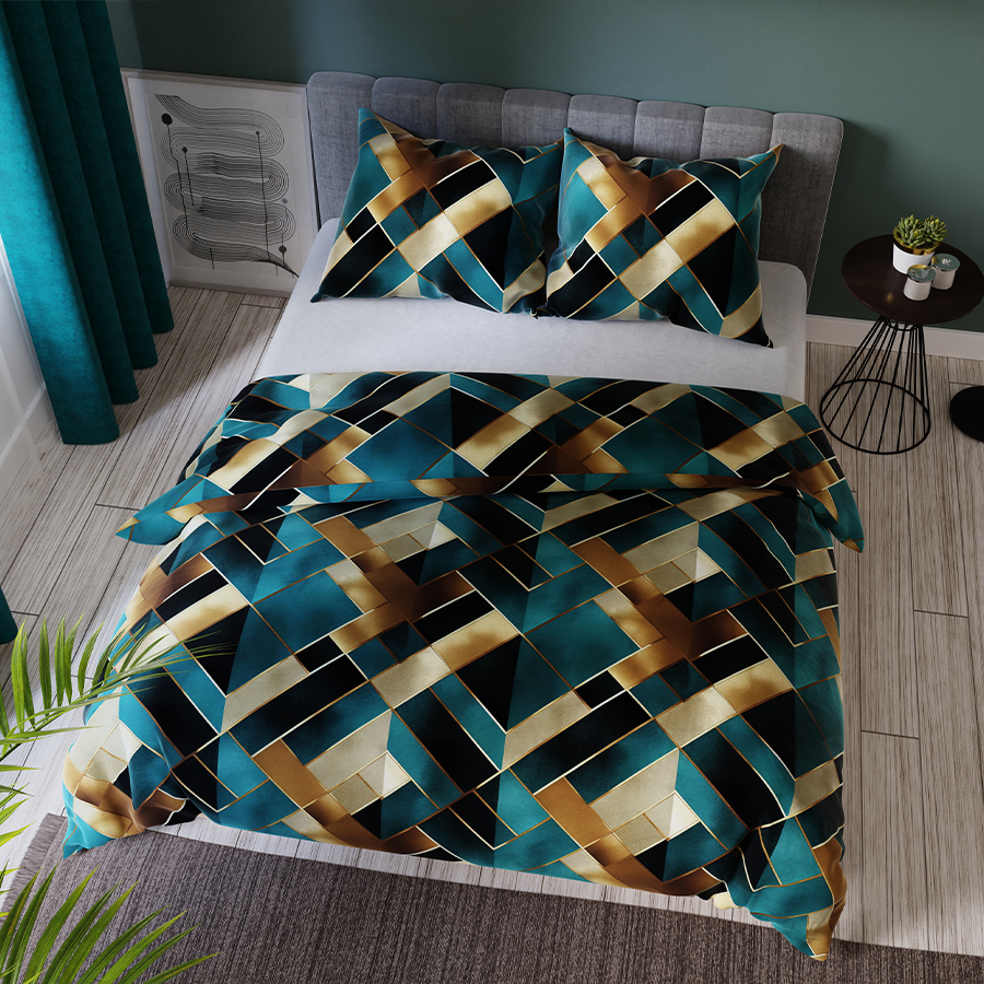 RUBIK Komplet pościeli z bawełny satynowej 160x200 - obrazek 5