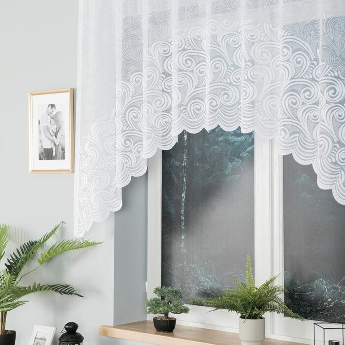 KINGA Firanka żakardowa gotowa, szerokość 250 x wysokość 120cm, kolor 001 biały - obrazek 6