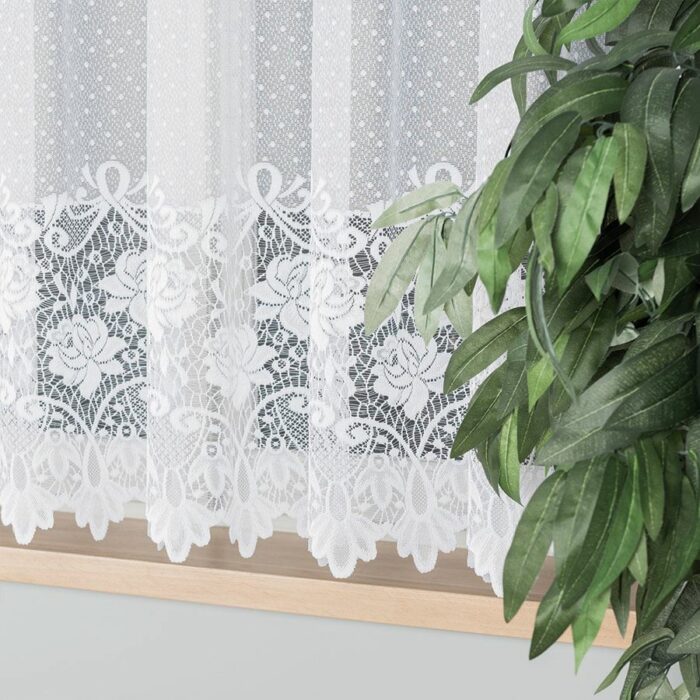 DEMETRIA Firanka żakardowa gotowa na prosto, szerokość 300 x wysokość 160cm, kolor 001 biały - obrazek 2