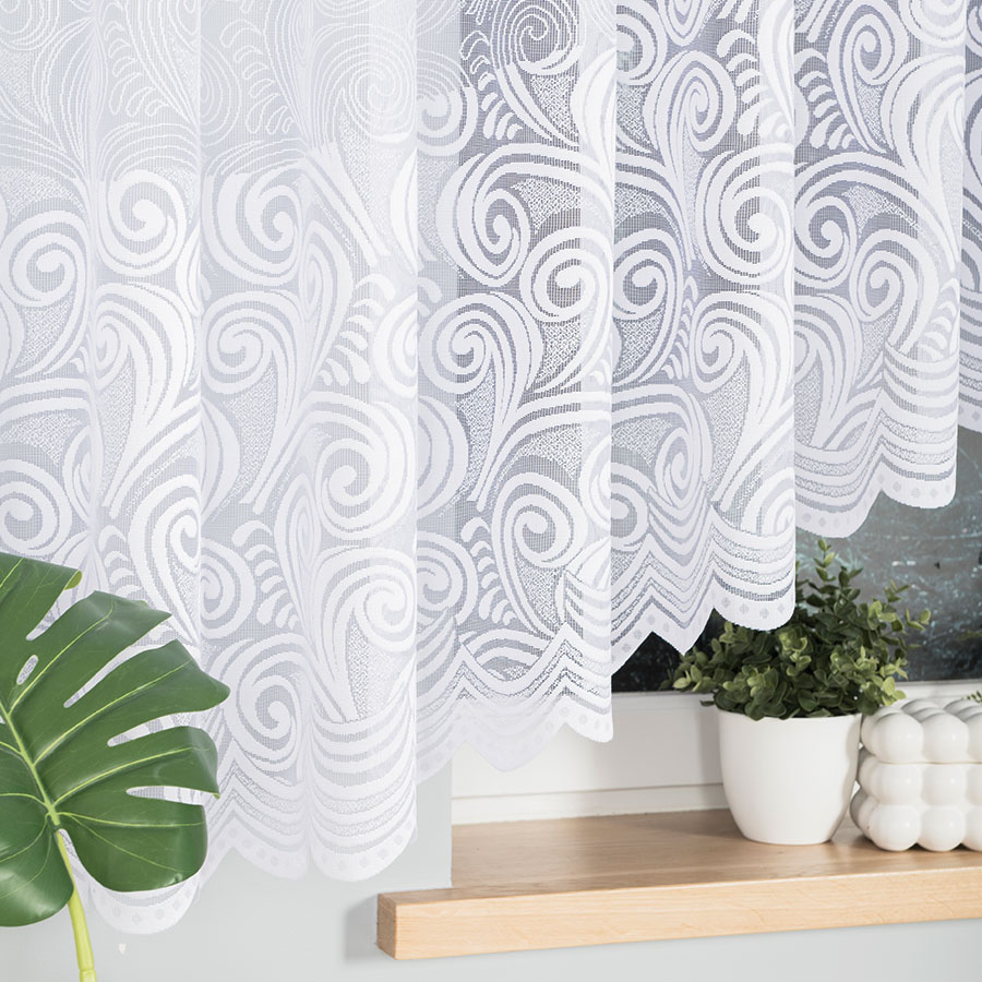 KINGA Firanka żakardowa gotowa, szerokość 500 x wysokość 160cm, kolor 001 biały - obrazek 5