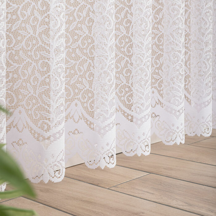 BOGUMIŁA Firanka żakardowa gotowa, szerokość 300 x wysokość 250cm, kolor 001 biały - obrazek 6