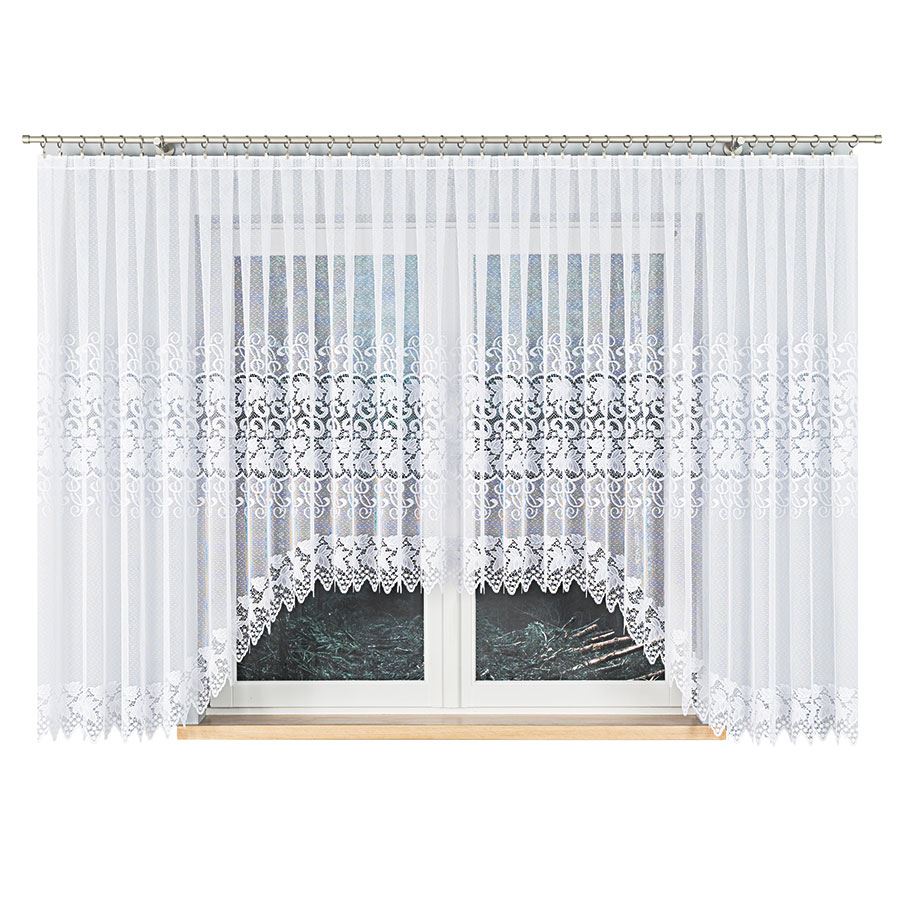 HERNANI Firanka żakardowa gotowa, 600x160 kolor 001 biały - obrazek 7