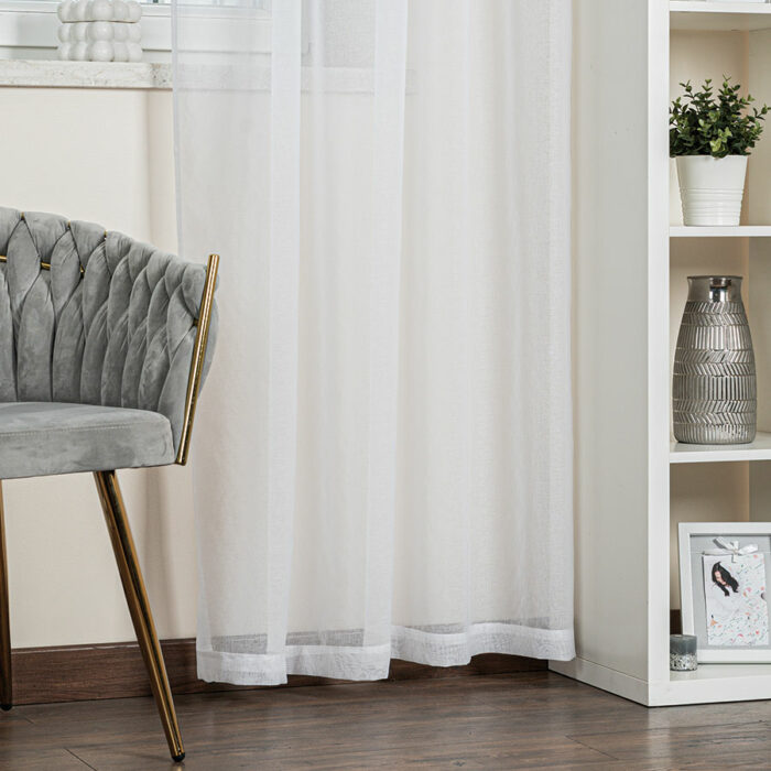 ETAMINA Firana gotowa na taśmie, szerokość 140 x wysokość 230cm, kolor 001 biały - obrazek 6