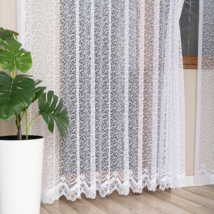 BOGUMIŁA Firanka żakardowa gotowa, szerokość 300 x wysokość 250cm, kolor 001 biały - obrazek 7