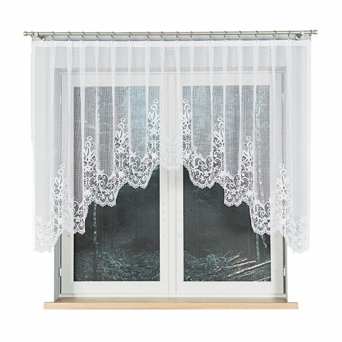 BERENIKA Firanka żakardowa gotowa, szerokość 330 x wysokośc 130cm, kolor 001 biały - obrazek 7