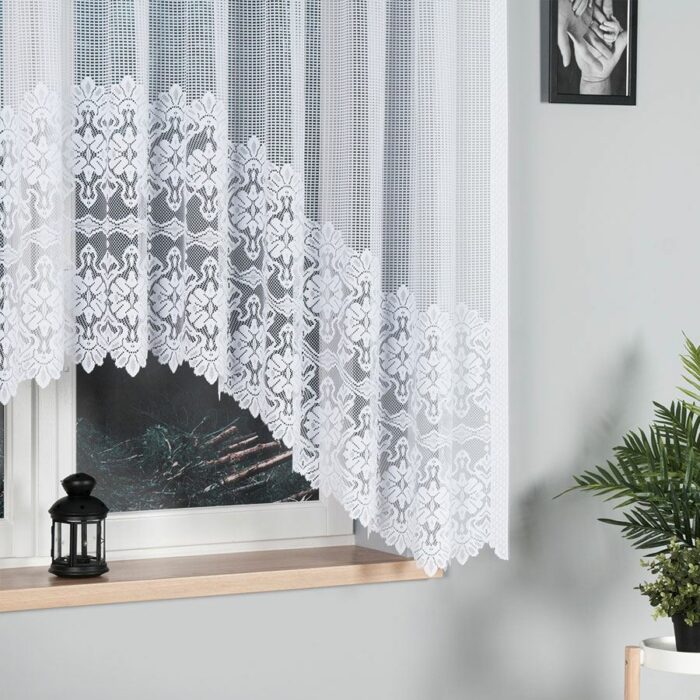 SERAFINA Firanka żakardowa gotowa, szerokość 310 x wysokość 160cm, kolor 001 biały - obrazek 3