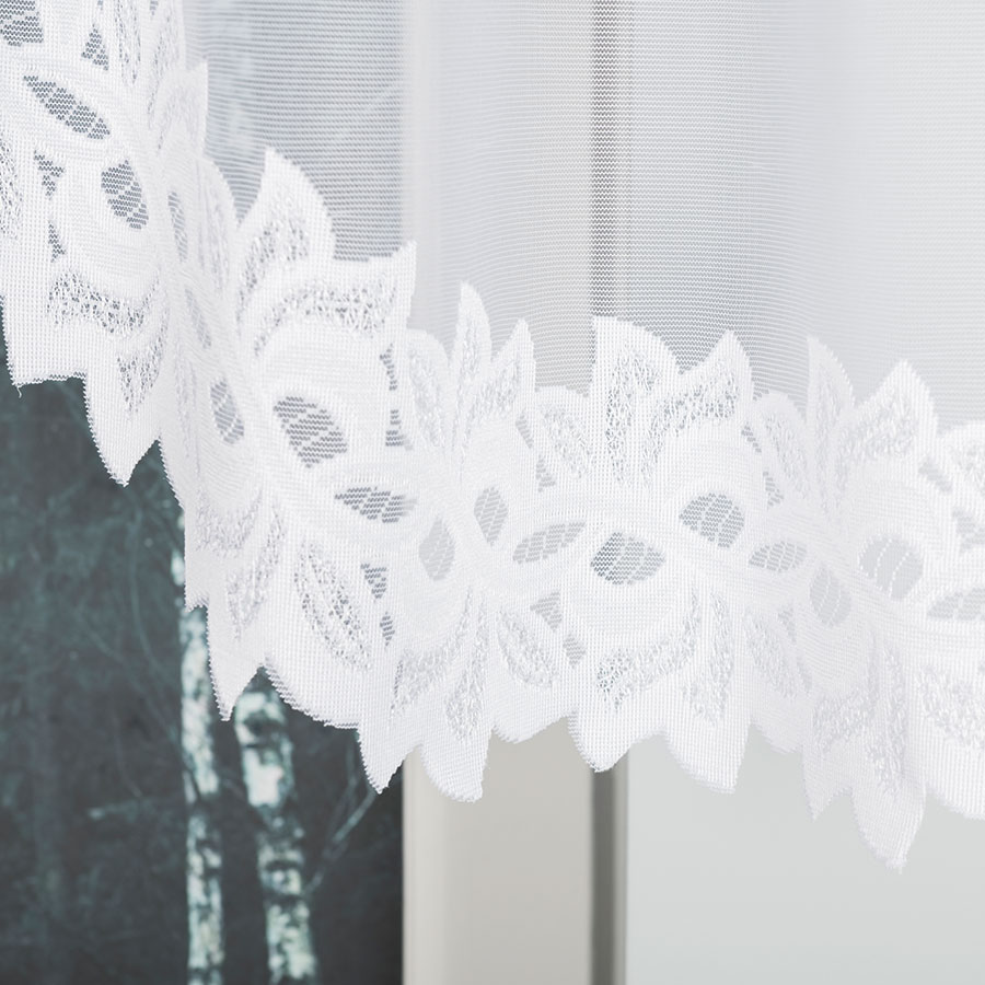 BASTIA Firanka żakardowa gotowa, szerokość 230 x wysokość 80cm, kolor 001 biały - obrazek 4