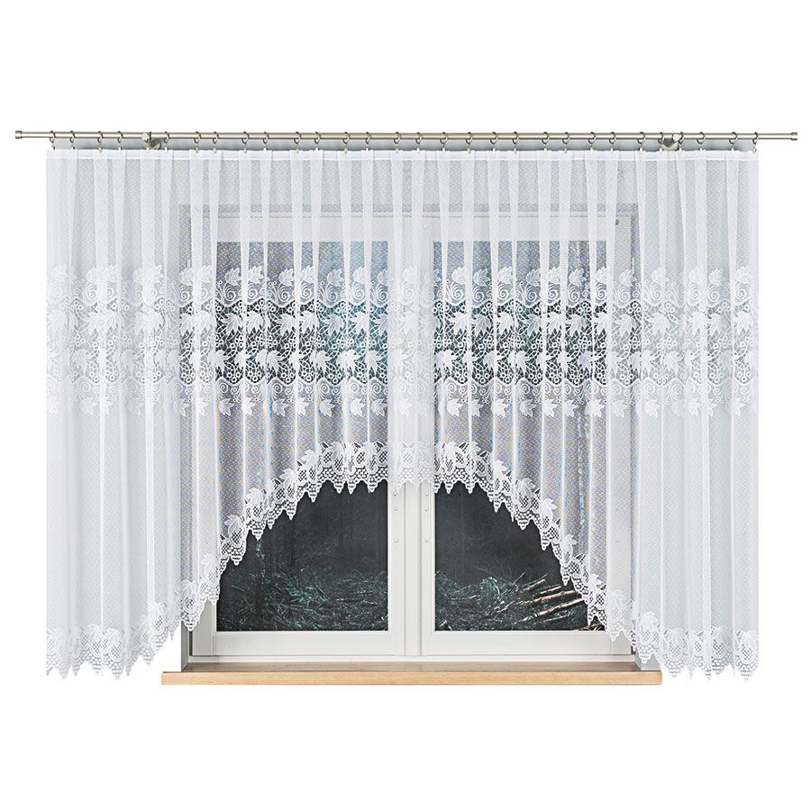 ELŻBIETA Firanka żakardowa gotowa, 530x160 kolor 001 biały - obrazek 6