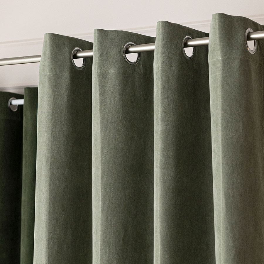 MILAS SOFT Zasłona gotowa na przelotkach, szerokość 140cm x wysokość 250cm, kolor 016 szarozielony