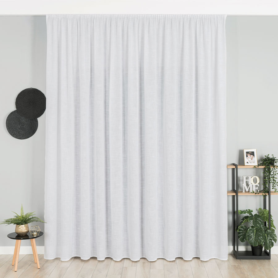 Firanka fantazyjna z ołowianką, wysokość 300cm, kolor 001 biały - obrazek 6