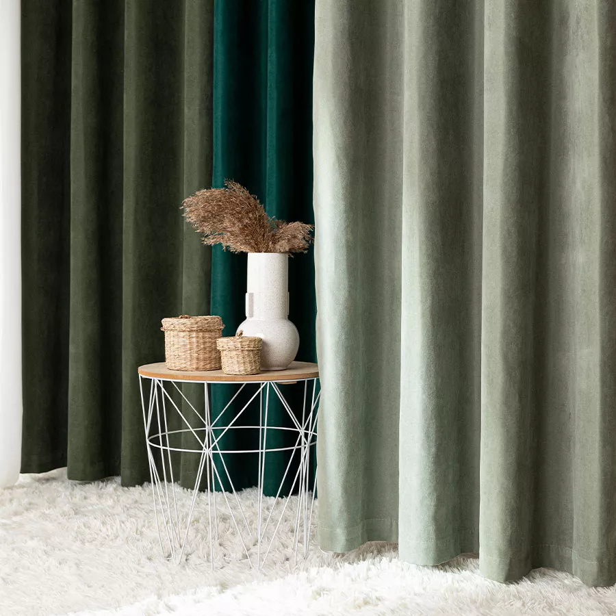 MILAS SOFT Zasłona gotowa na przelotkach, szerokość 140cm x wysokość 250cm, kolor 016 szarozielony - obrazek 2