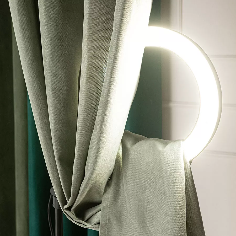 MILAS SOFT Zasłona gotowa na przelotkach, szerokość 140cm x wysokość 250cm, kolor 016 szarozielony - obrazek 4