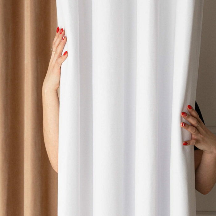 MILAS SOFT Zasłona gotowa na przelotkach, szerokość 140 cm x wysokość 250 cm, kolor 050 biały - obrazek 5