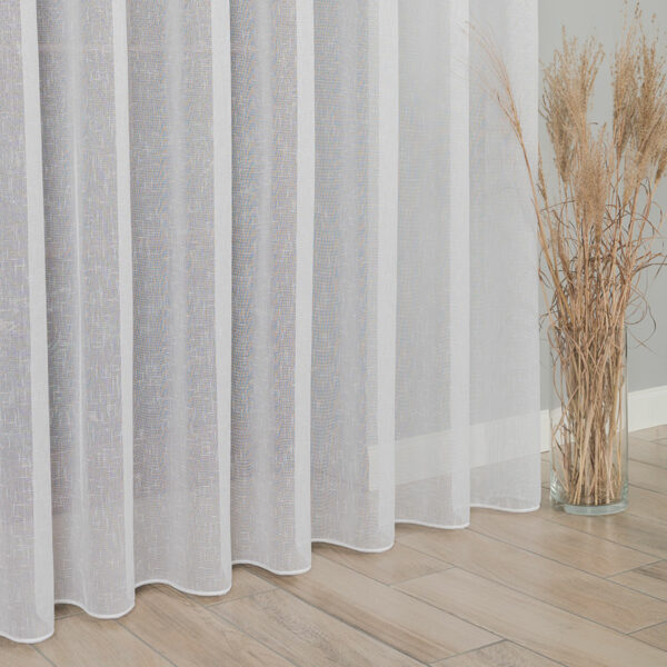 Firanka z etaminy z ołowianką wysokość 300 cm kolor 001 biały