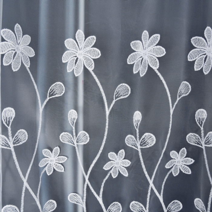 Firanka markizeta z gipiurą 400 x 160 cm biała na taśmie Florienne - obrazek 2